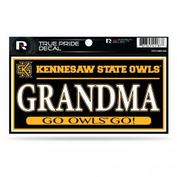 Kennesaw State University Owls Grandma - 3x6 True Pride Vinyl Sticker