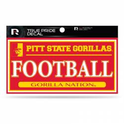 Pittsburg State University Gorillas Football - 3x6 True Pride Vinyl Sticker