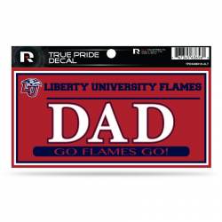 Liberty University Flames Dad Red - 3x6 True Pride Vinyl Sticker