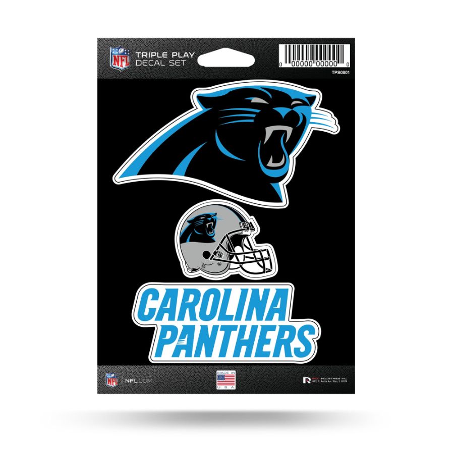 Carolina Panthers - 3 Piece Triple Play Sticker Sheet at Sticker Shoppe