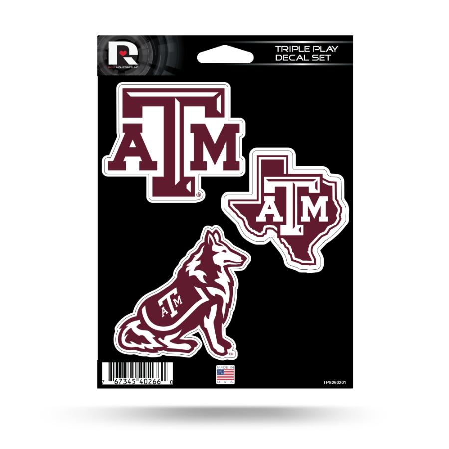 Texas A&M University Aggies - 3 Piece Triple Play Sticker Sheet at ...