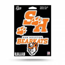 Sam Houston State University Bearkats - 3 Piece Triple Play Sticker Sheet