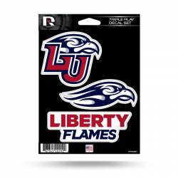 Liberty University Flames - 3 Piece Triple Play Sticker Sheet