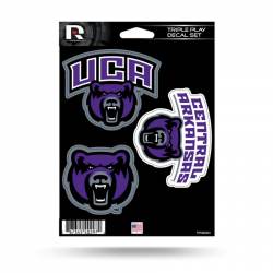 University Of Central Arkansas Bears - 3 Piece Triple Play Sticker Sheet
