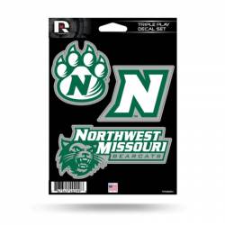 Northwest Missouri State University Bearcats - 3 Piece Triple Play Sticker Sheet