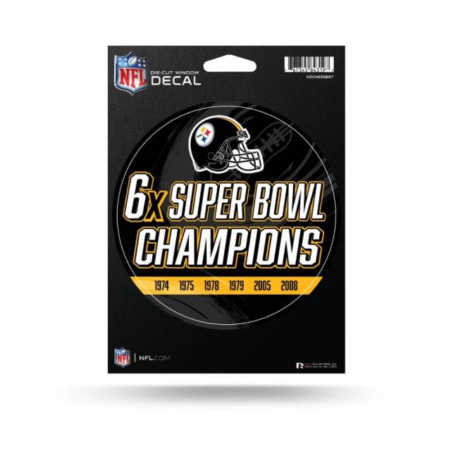 Pittsburgh Steelers 6 Time Super Bowl Champions - 8x8 Full Color Die Cut  Decal at Sticker Shoppe