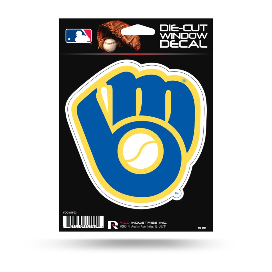 Milwaukee Brewers Ball & Glove Logo - Die Cut Vinyl Sticker at Sticker ...