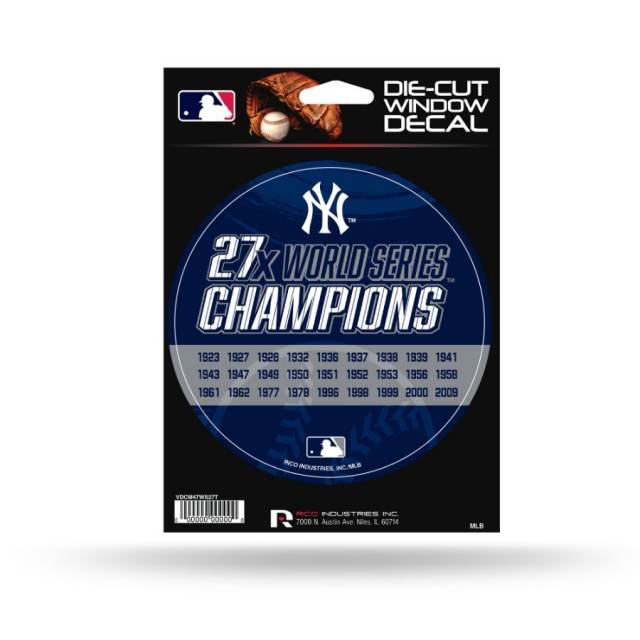 New York Yankees 27 Time World Series Champions - 5 Piece Sticker Sheet at  Sticker Shoppe