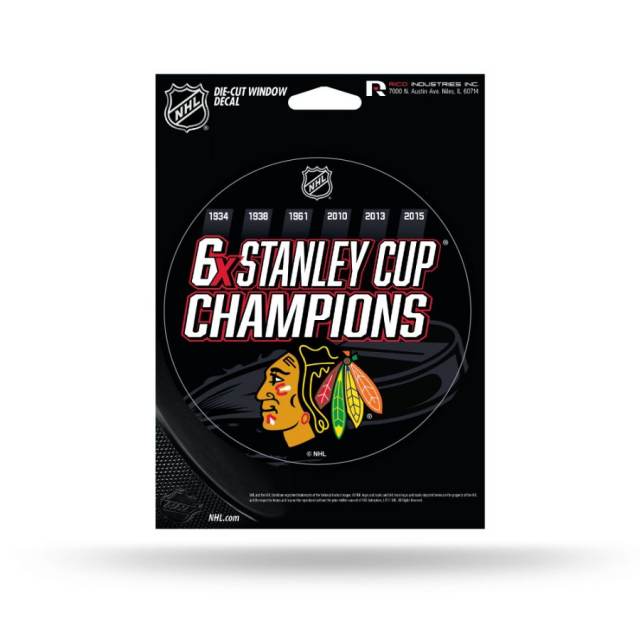 Chicago Blackhawks 6 Time Stanley Cup Champions - 5 Piece Sticker Sheet