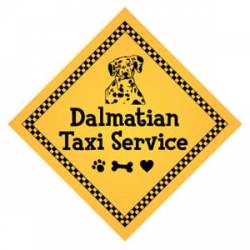 Dalmatian Taxi Service - 6" Yellow Transport Magnet