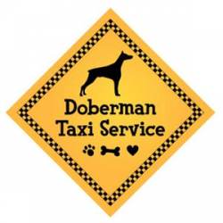 Doberman Taxi Service - Yellow Transport Magnet