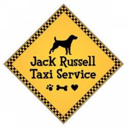 Jack Russell Taxi Service - Yellow Transport Magnet