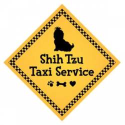 Shih Tzu Taxi Service - Yellow Transport Magnet