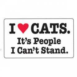 I Love Cats It's People I Can't Stand - Sticker
