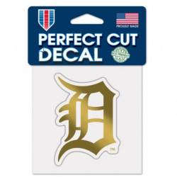 Detroit Tigers - 4x4 Gold Metallic Die Cut Decal