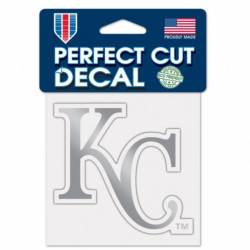 Kansas City Royals - 4x4 Silver Metallic Die Cut Decal