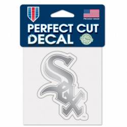 Chicago White Sox - 4x4 Silver Metallic Die Cut Decal