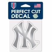 New York Yankees - 4x4 Silver Metallic Die Cut Decal