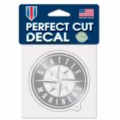 Seattle Mariners - 4x4 Silver Metallic Die Cut Decal