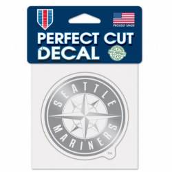 Seattle Mariners - 4x4 Silver Metallic Die Cut Decal