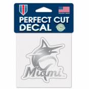 Miami Marlins - 4x4 Silver Metallic Die Cut Decal