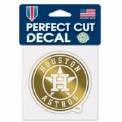 Houston Astros - 4x4 Gold Metallic Die Cut Decal