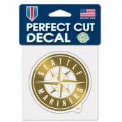 Seattle Mariners - 4x4 Gold Metallic Die Cut Decal