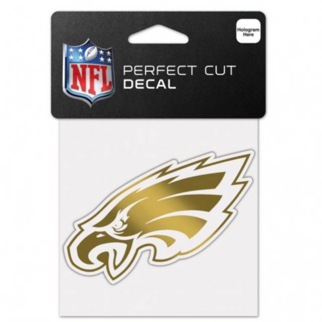 Philadelphia Eagles - 4x4 Gold Metallic Die Cut Decal at Sticker