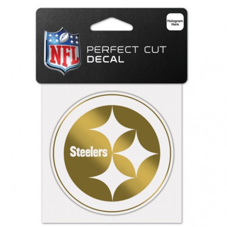 Pittsburgh Steelers - 4x4 Gold Metallic Die Cut Decal at Sticker Shoppe