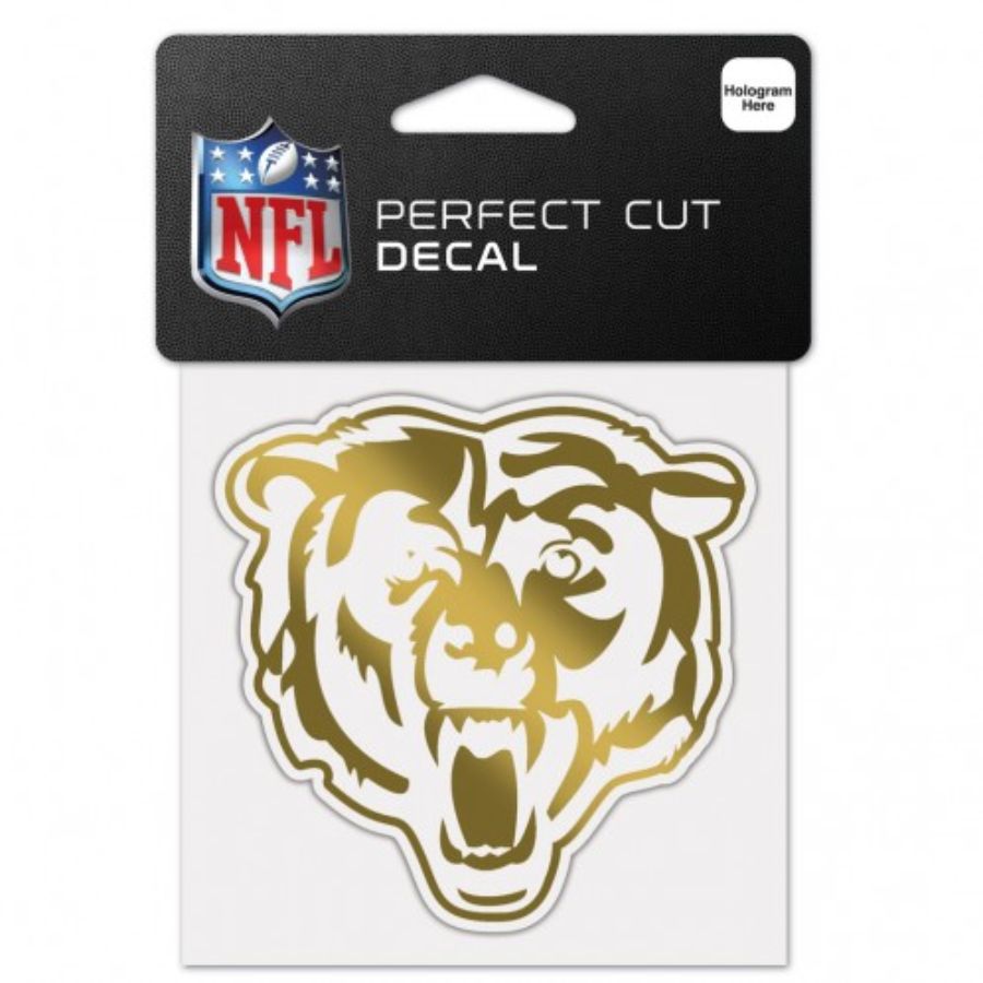 Chicago Bears - 4x4 Gold Metallic Die Cut Decal at Sticker Shoppe