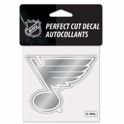 St. Louis Blues - 4x4 Silver Metallic Die Cut Decal