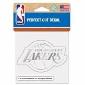 Los Angeles Lakers - 4x4 Silver Metallic Die Cut Decal