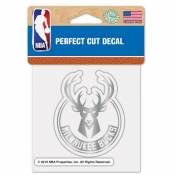 Milwaukee Bucks - 4x4 Silver Metallic Die Cut Decal