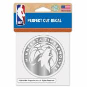 Minnesota Timberwolves - 4x4 Silver Metallic Die Cut Decal