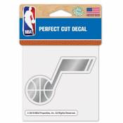 Utah Jazz - 4x4 Silver Metallic Die Cut Decal