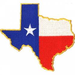 Texas State Shape Outline - Embroidered Iron On Patch