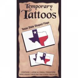 Texas State Shaped Flag - Temporary Tattoos