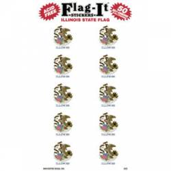 Illinois State Flag - Pack Of 50 Mini Stickers