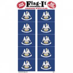 Louisiana State Flag - Pack Of 50 Mini Stickers