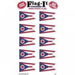 Ohio State Flag - Pack Of 50 Mini Stickers