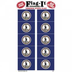 Virginia State Flag - Pack Of 50 Mini Stickers