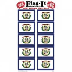 West Virginia State Flag - Pack Of 50 Mini Stickers