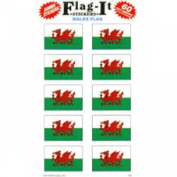 Wales Flag - Pack Of 60 Mini Stickers