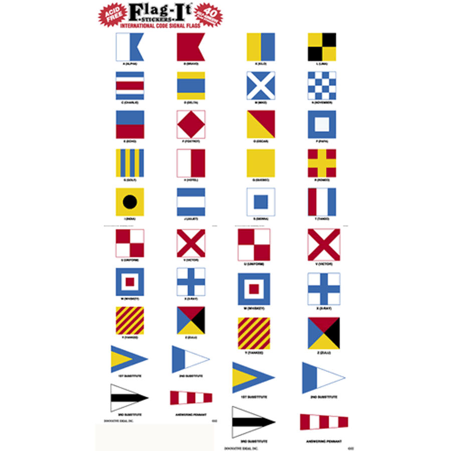 International Code Signal Flags - Pack Of 40 Mini Stickers at Sticker ...