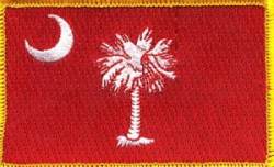 South Carolina Big Red Flag - Embroidered Iron On Patch