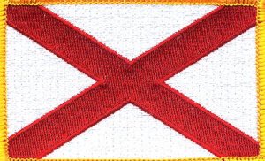 Alabama Flag - Embroidered Iron On Patch at Sticker Shoppe