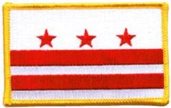 Washington DC Flag - Embroidered Iron On Patch