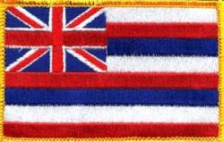Hawaii State Flag - Embroidered Iron On Patch