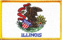 Illinois Flag - Embroidered Iron On Patch