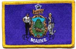 Maine Flag - Embroidered Iron On Patch